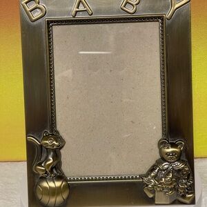 Vintage 1998 Metal 4x6 Baby Picture Frame
